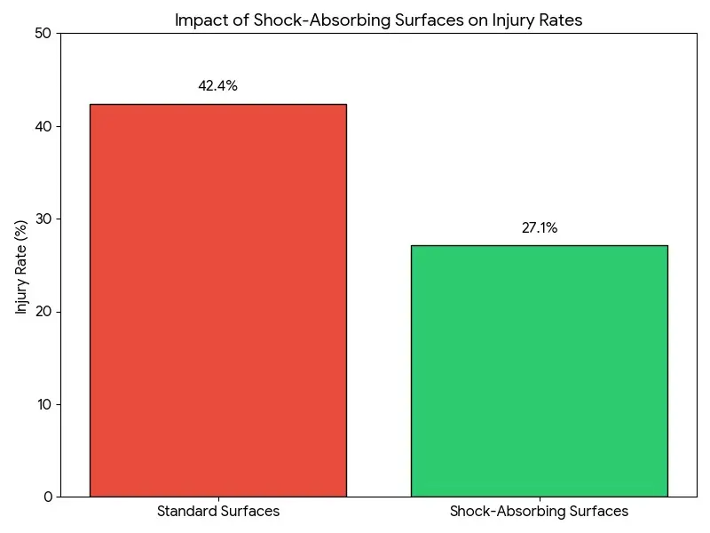 Imapact of Shock Absorbing Surfaces on Injury Rates