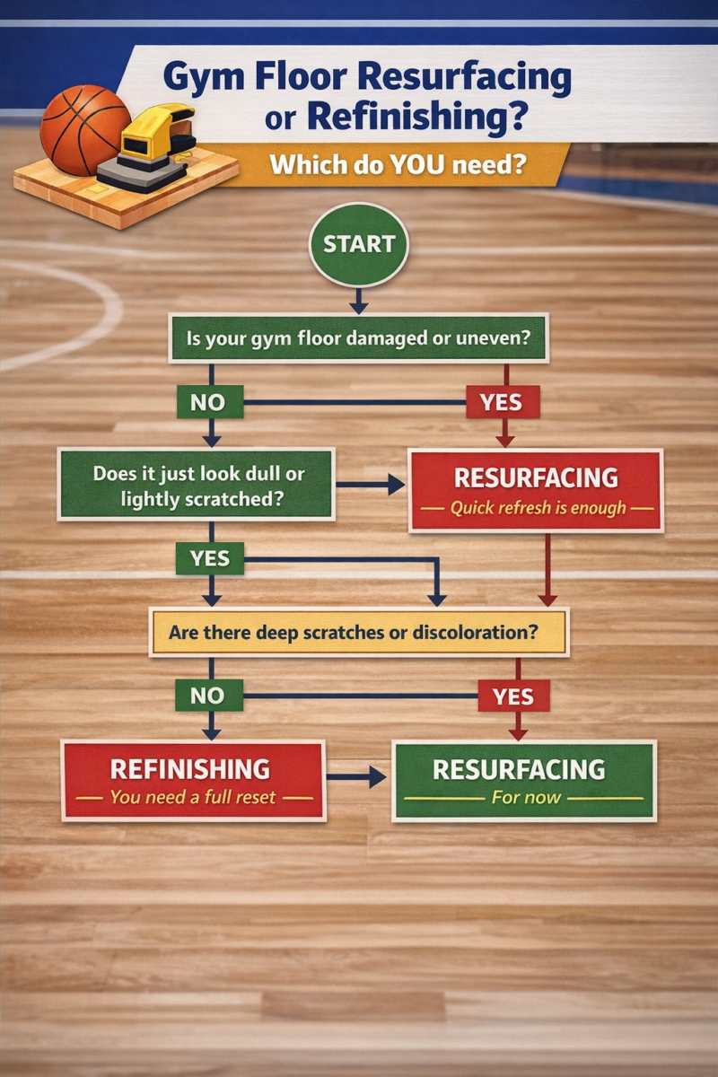 gym floor refinishing or resurfacing