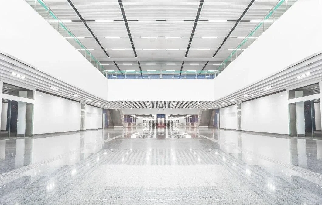 Durable commercial epoxy flooring in a Denver business facility with a glossy, seamless finish.